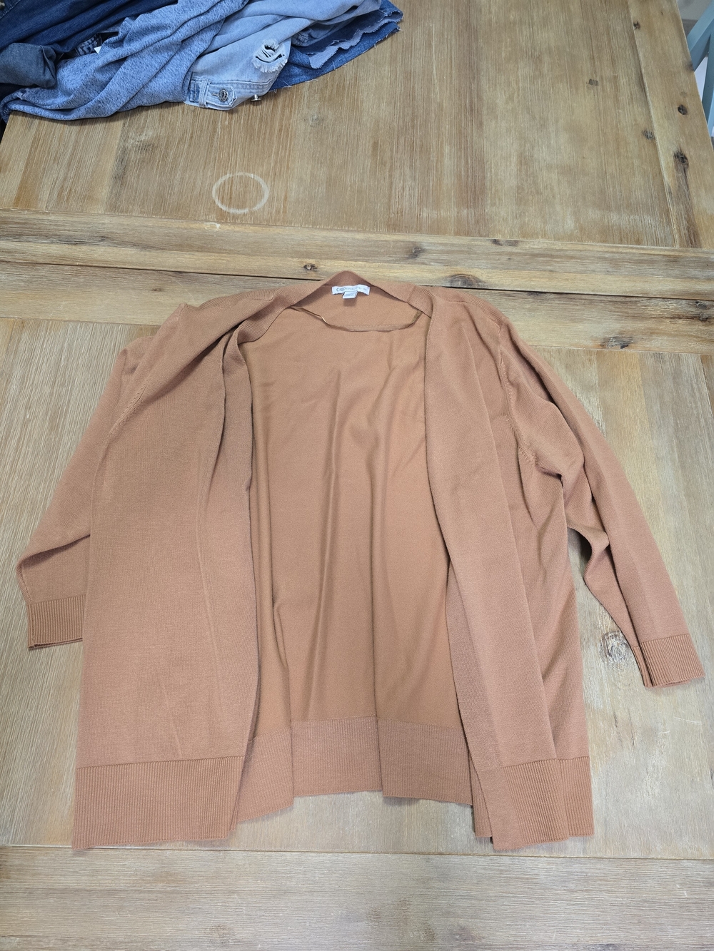 Cato Open-Front Cardigan in Camel Brown